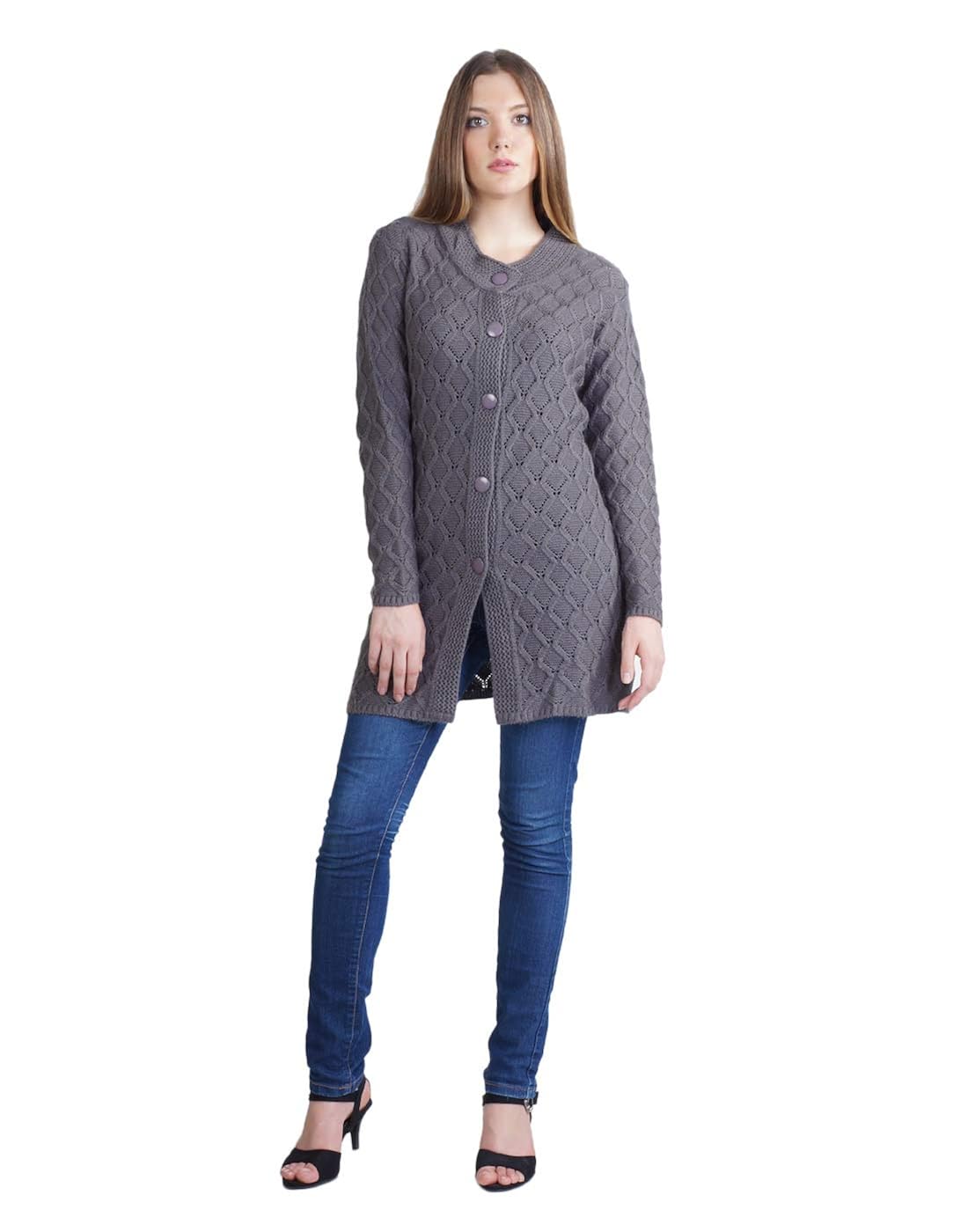 montrex women's grey woolen coat