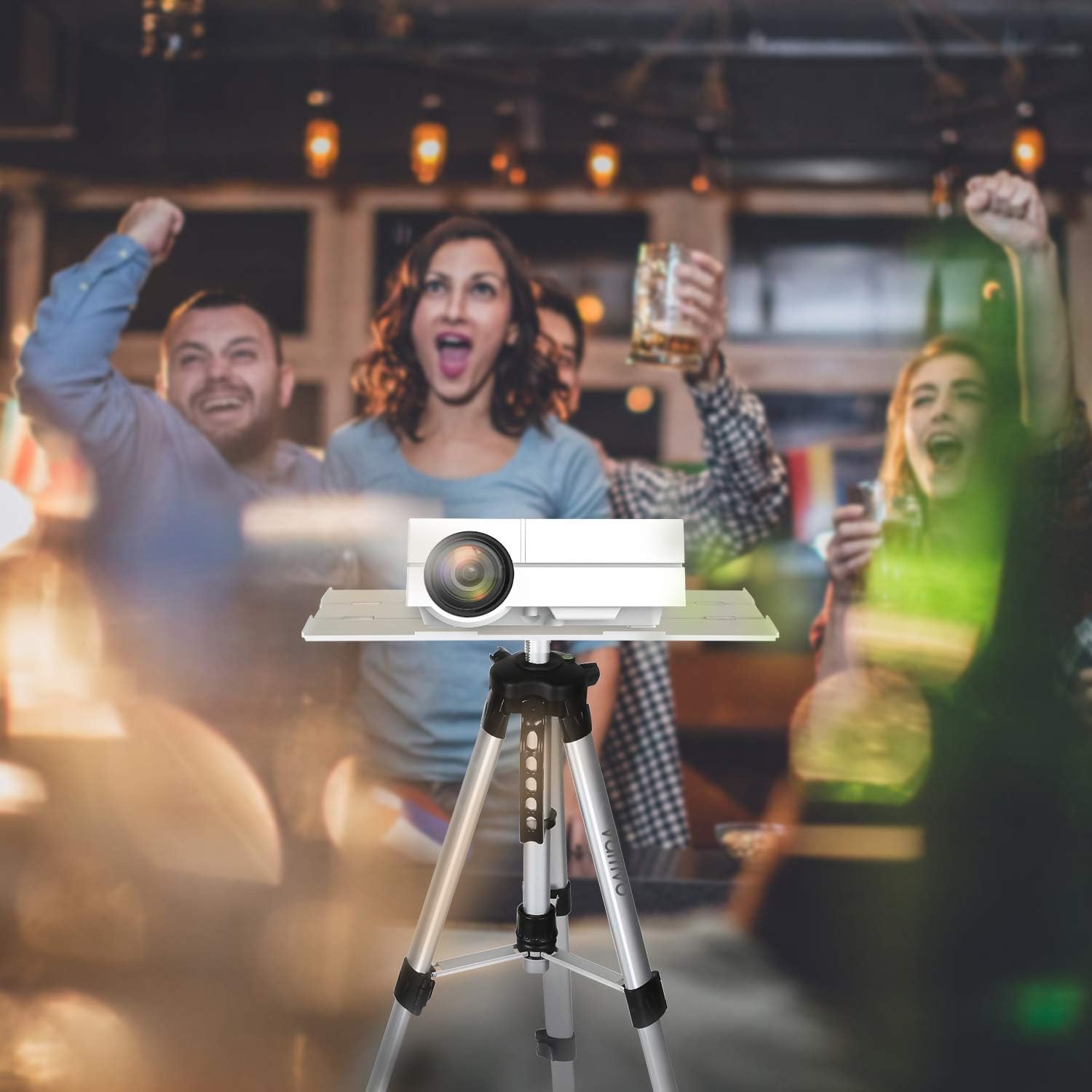Vamvo Aluminum Universal Projector Tripod Stand, Adjustable Laptop Stand, Multi-Function Stand, DJ Equipment Holder Mount, Adjustable Height 16'' to 45'' with Tray, Suitable for Home Theater or Stage : Camera & Photo