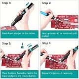 Kjzeex Desoldering Pump Solder Wick Remover Tool Kit 3-in-1 Sucker Braid view 4