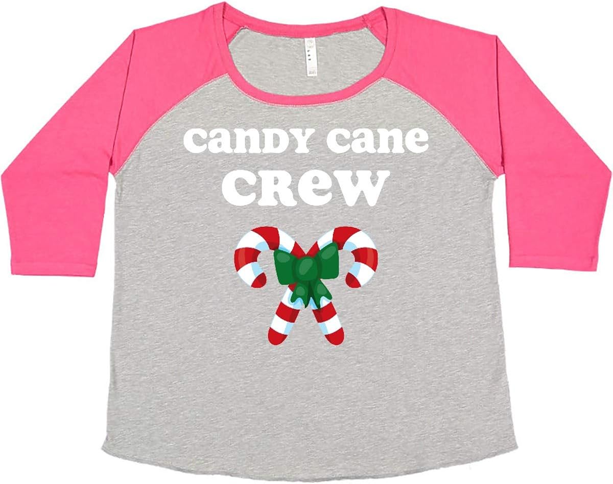 inktastic Candy Cane Crew Women's Plus Size TShirt Clothing