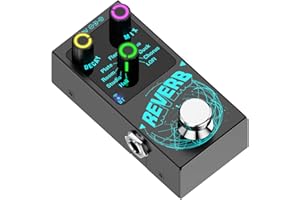 MEDIORAYS Mini Reverb Guitar Pedal, Verb Square Digital Reverb 9 Modes Room, Hall, Chorus, Duck, Plate, Studio, Echo, LOFI with True Bypass Aluminium alloy case (Black Reverb)