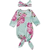 Infant Newborn Baby Girls Floral Sleep Gown Headband Sleepwear Romper Sleeping Bags Outfits