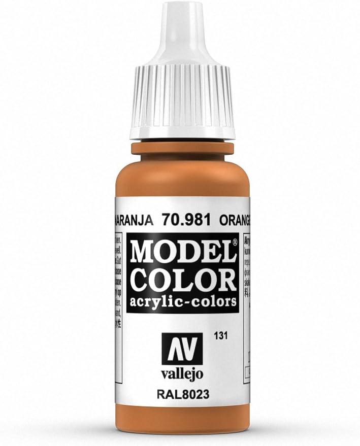 Vallejo Model Color Acrylic Paint Orange Brown 17 ml Eyedropper Bottle