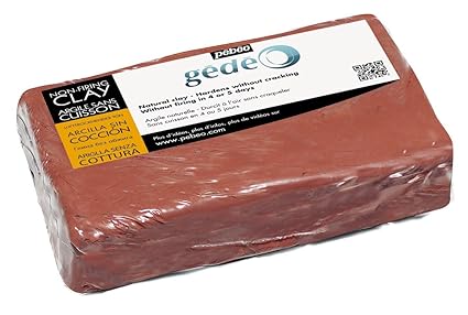 Pebeo 766301 Gedeo Ton ohne Einbrennen, 1, 5 kg Block, rot