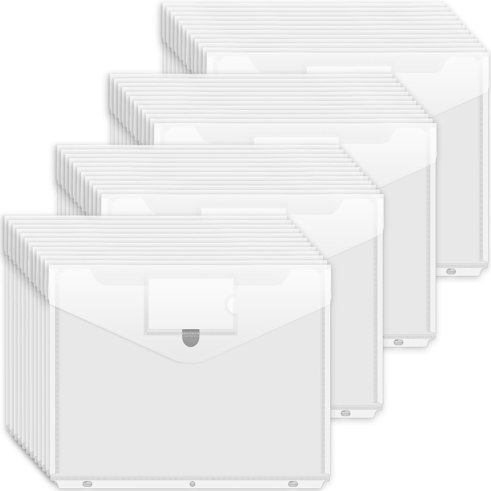 Photo 1 of Forvencer Binder Pocket, 48 Pack Super Heavyweight Poly Binder Pocket with Tight Closure, Binder Folders Side Loading, 3 Ring Binder Pocket, Binder Dividers with Pockets, Letter Size, Clear