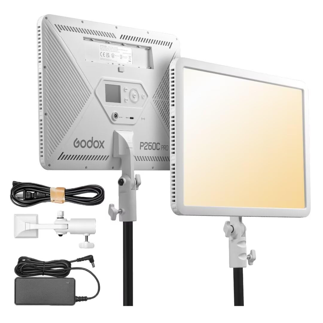 Godox P260C Pro LED Panel Video Light 45W Bi-color 2800K-6500K with NFC APP Control CRI 98+ TLCI 98+
