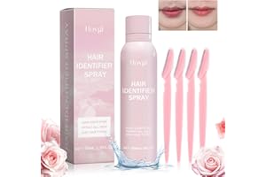 WITIFIG Hair Identifier Spray For Face Shaving Sknbody Skin Body Hair Identifying Spray For Face Dermaplaning for Women with 4 Face Razors for Face Shaver Hair Removal Kit（1 Set-pink）