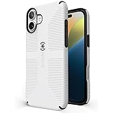 Speck CandyShell Grip Case iPhone 16 Plus - Slim MagSafe Case for Women and Men - White/Black