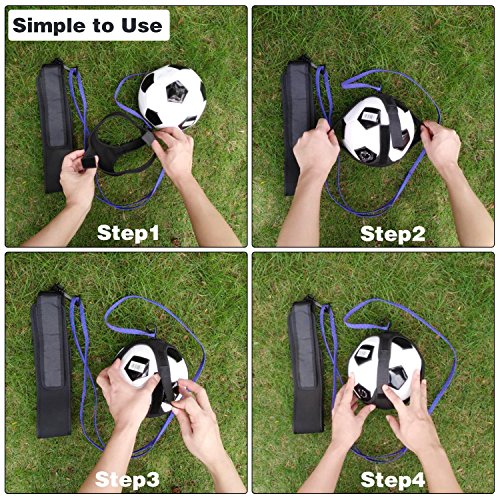 JOYEAN Easy-Goal Soccer Kick Trainer Hands Free Solo Equipment for Kids - Fits Ball Size 3, 4, 5 (Star & Stripe)