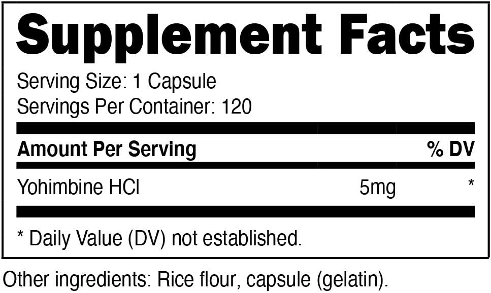 Nutricost Yohimbine HCl 5mg, 120 Capsules Extra Strength: Health & Personal Care