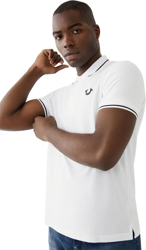 Hombre Crafted with Pride Polo, White BLK TPING, L
