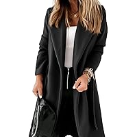 Amazon.com: Ladiyo Womens Classic Coat Lapel Collar Open Front