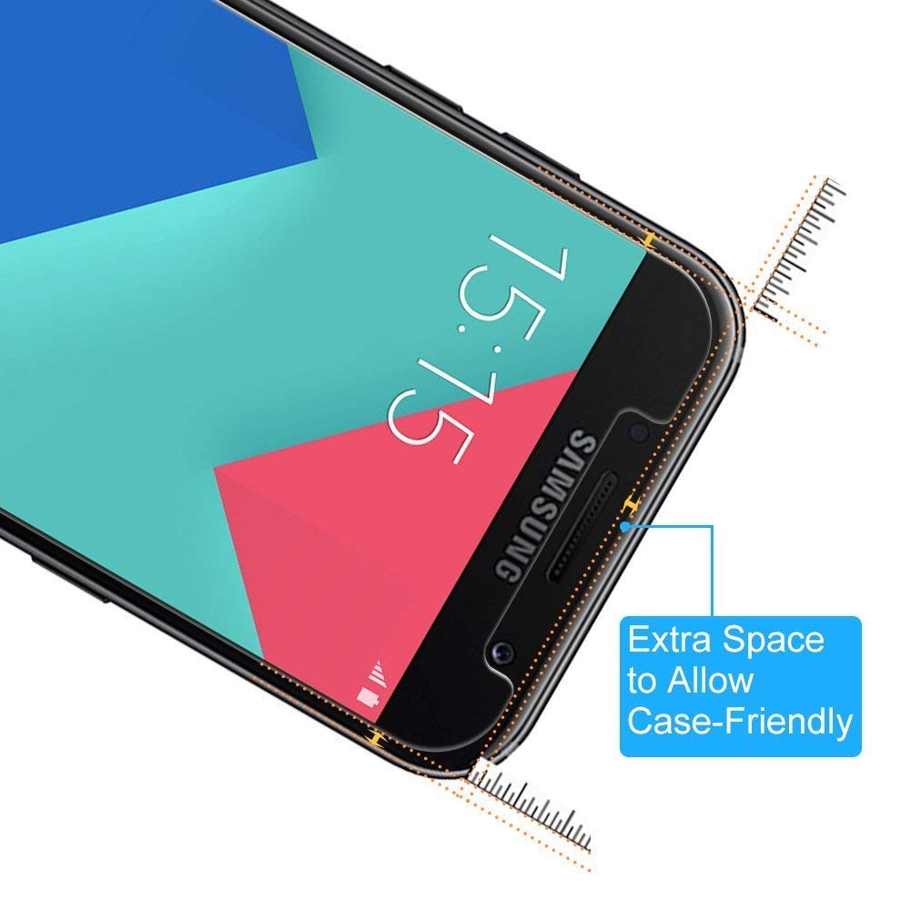 POOPHUNS [2 Stück] Samsung Galaxy A5 2017 Schutzfolie Panzerglas, 9H Härte Displayschutzfolie für Samsung A5 2017, HD Ultra Klar, Anti-Kratzen, Anti-Öl