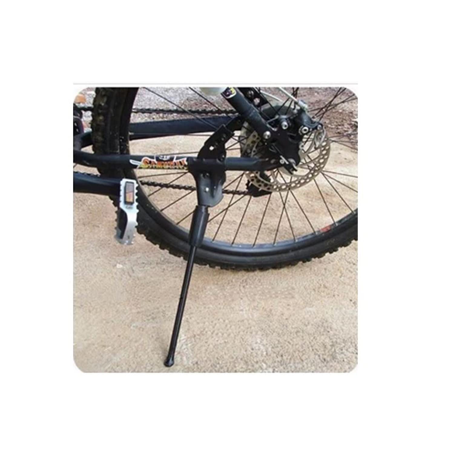 plastific Universal Adjustable Bike Kickstand, Bike Stand, Suitable for Mountain Bike, Road Bike, Kids Bike, Foldable Bike, Aluminium Alloy Parking Stand for Bicycle (Black - 26 Inches)