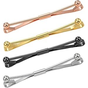4PCS Tie Bars for Men Shirt Collar Bar Pin, Necktie Pins Clip Clasp Lapel Stick Brooch for Wedding Anniversary Party Meeting