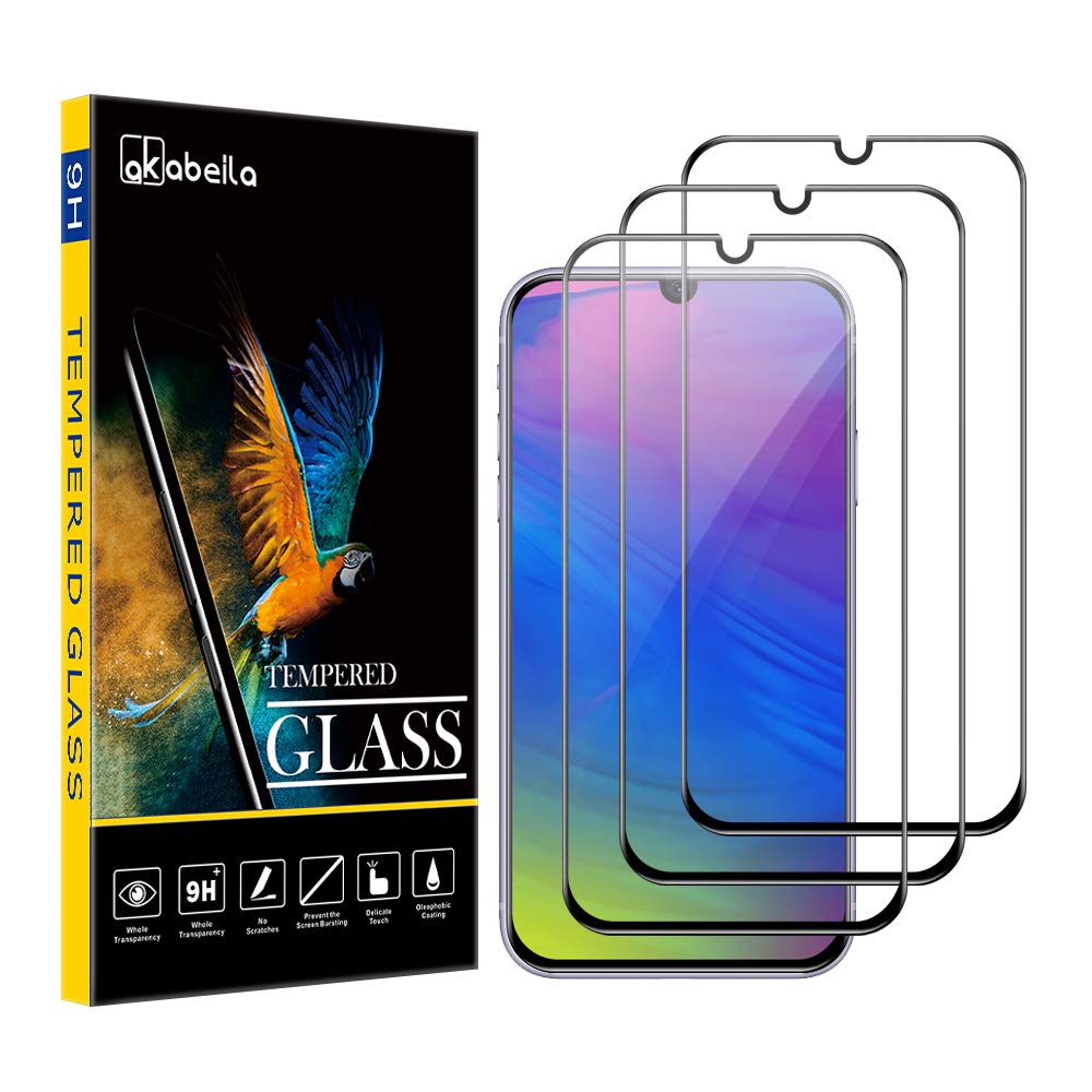 AKABEILA [3 Pack Screen Protector for Samsung Galaxy A70 Premium HD Tempered Glass Protective Film 9H Hardness Case Friendly Easy Installation Anti Scratch Bubble Free
