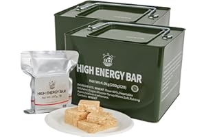 BDH Meal Ready To Eat Emergency Food Rations, Long Self Life Survival Food Bars, High Eneger Bars for Camping, Hiking, Military，Outdoor Disaster, 40 Pack with 2 Tin Boxes