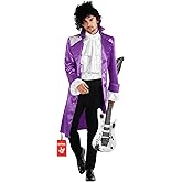Morph Purple Pop Star Costume Men With Jacket And Wig, Musician Costume Adult, Halloween Costumes For Men
