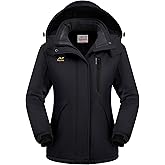 WULFUL Women’s Waterproof Snow Ski Jacket Mountain Windproof Winter Coat with Detachable Hood