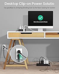 CCCEI Desk Clamp Power Strip with 9