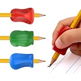 The Pencil Grip 3-Step Training Kit - Crossover Grip, Pinch Grip &amp; Standard Pencil Grip Ergonomic Writing Aids for Kids, Students, Fine Motor Development, Assorted Colors, Pack of 3 Grips (1 per Type)