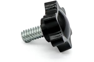 Aiwaiufu 1/4"- 20 x 0.45 Threaded Knurled Thumb Nuts, Black Knobs Clamping Screws, Grip Knob Screw 10 Pieces