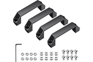 JiGiU 4-Pack 2020 Aluminum Handle Aluminium Alloy Rectangular Industrial Pull Handle 90mm Hole Distance for 20 Series Europea