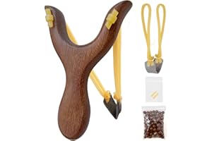 DINCRY Solid Wooden Slingshot Toys with Classic Construction Hunting Slingshot for Outdoor,Catapult Game,Hunting-for Children/Kids/Adult