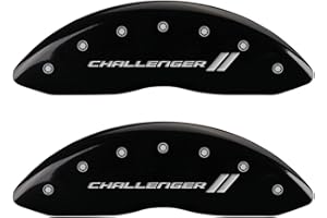 MGP Caliper Covers 12162SCL1BK Black Brake Covers Fits 2011-2020 Dodge Challenger (Dual Piston Front Caliper) Engraved with Challenger // (Front/Rear Covers; Set of 4)