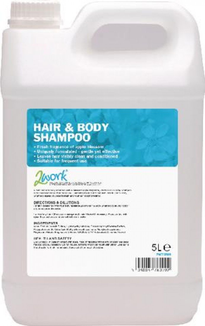 2Work 2W76009 Hair and Body Wash Apple Fragrance Bulk Bottle, 5 Litre, 5 l (Pack of 1) - Image 3