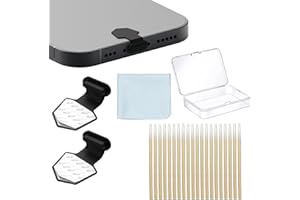 DUSHOCHN 2PCS Anti-Lost Anti Dust Plug for iPhone Lightning Charging Port, Phone Anti Dust Cover Plug, Dust Plug with Clean Tools and Storage Case