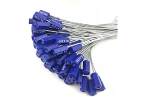ZWL 11.8 inch 200 Pcs Steel Security Cable Wire Seals Truck Seals Anti Tamper Self Locking Trailer Seals Tags Shipping Seals (Blue)