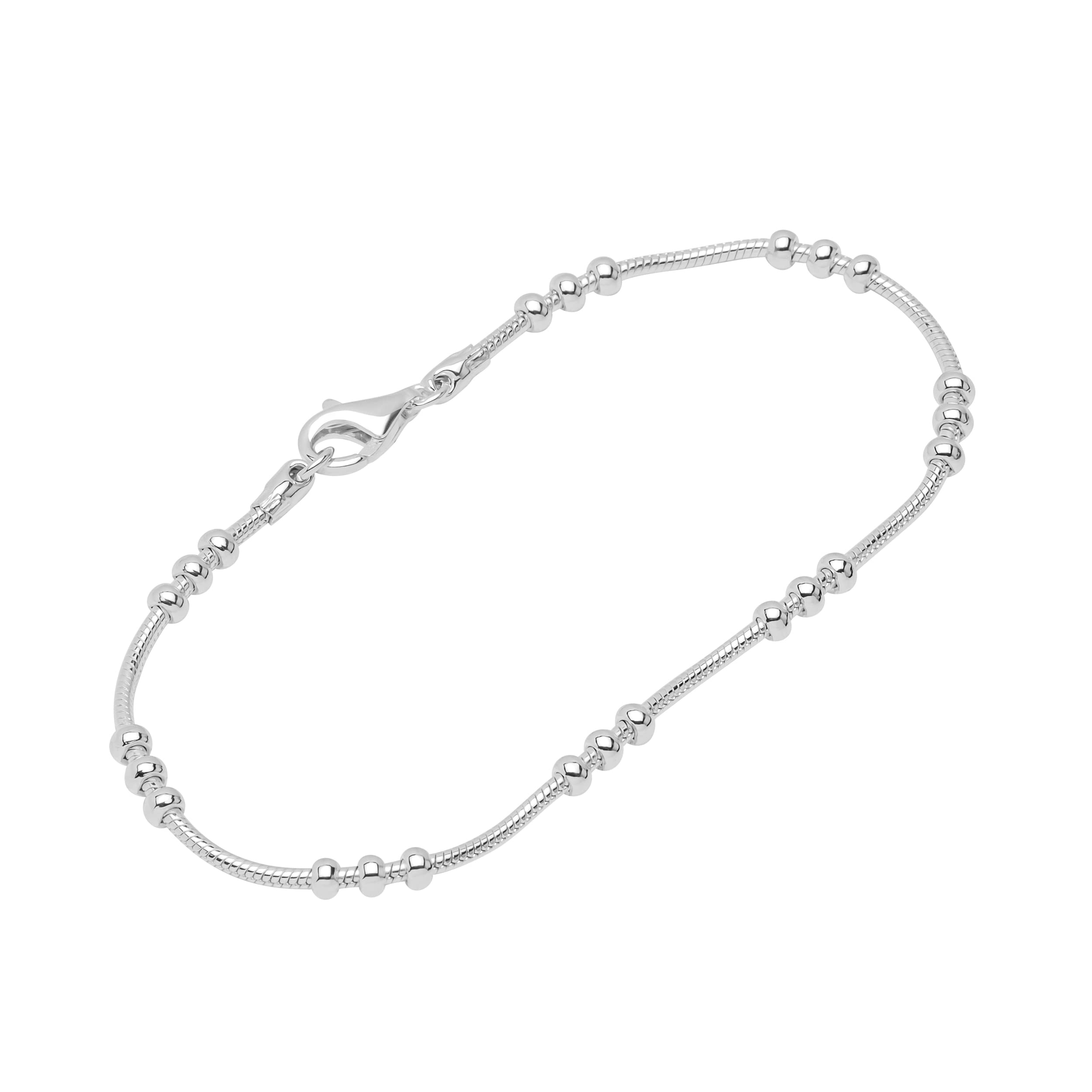 NKlaus bracelet 925 Sterling Silver 19cm snake chain diamond plated ladies bracelet chain 12201