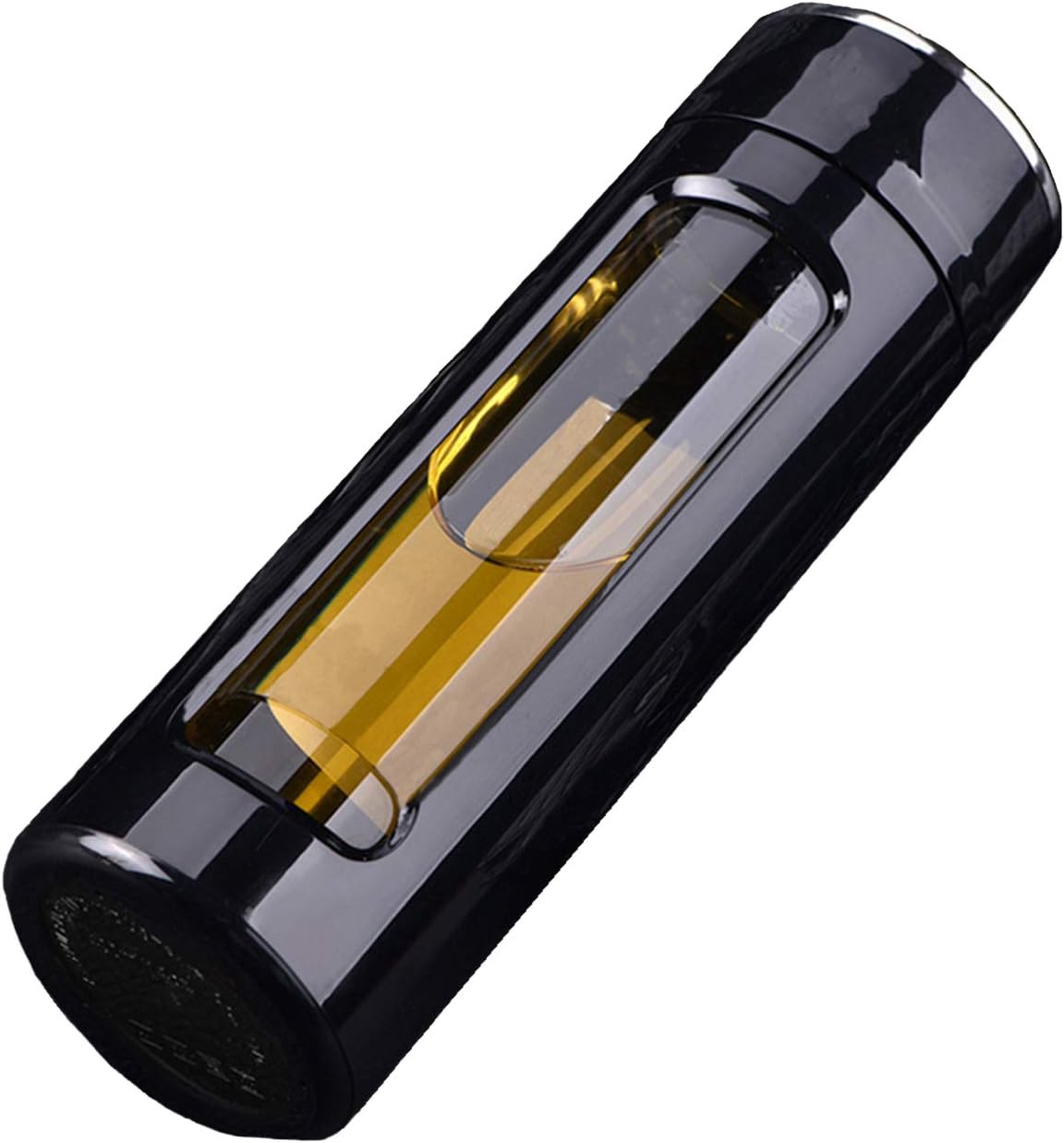 1A2B3C Tea Infuser - Tea Tumbler Tea Cup with Loose Leaf Tea Strainer – Travel Tea Mug -Travel Coffee Mug - Glass Water Bottle,11oz (Black)