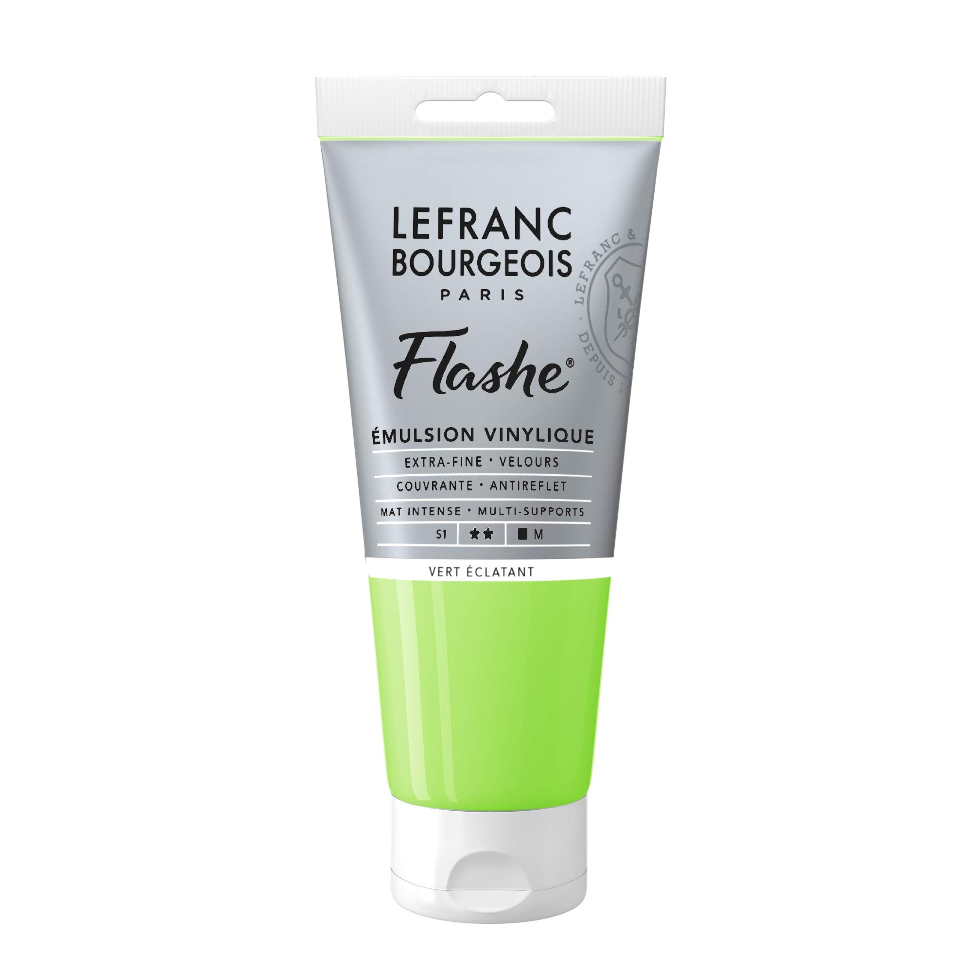 Lefranc Bourgeois Flashe, Extra-Fine Acrylic Vinyl Emulsion, Artists Quality, Bright Green, 80ml Tube — image 1