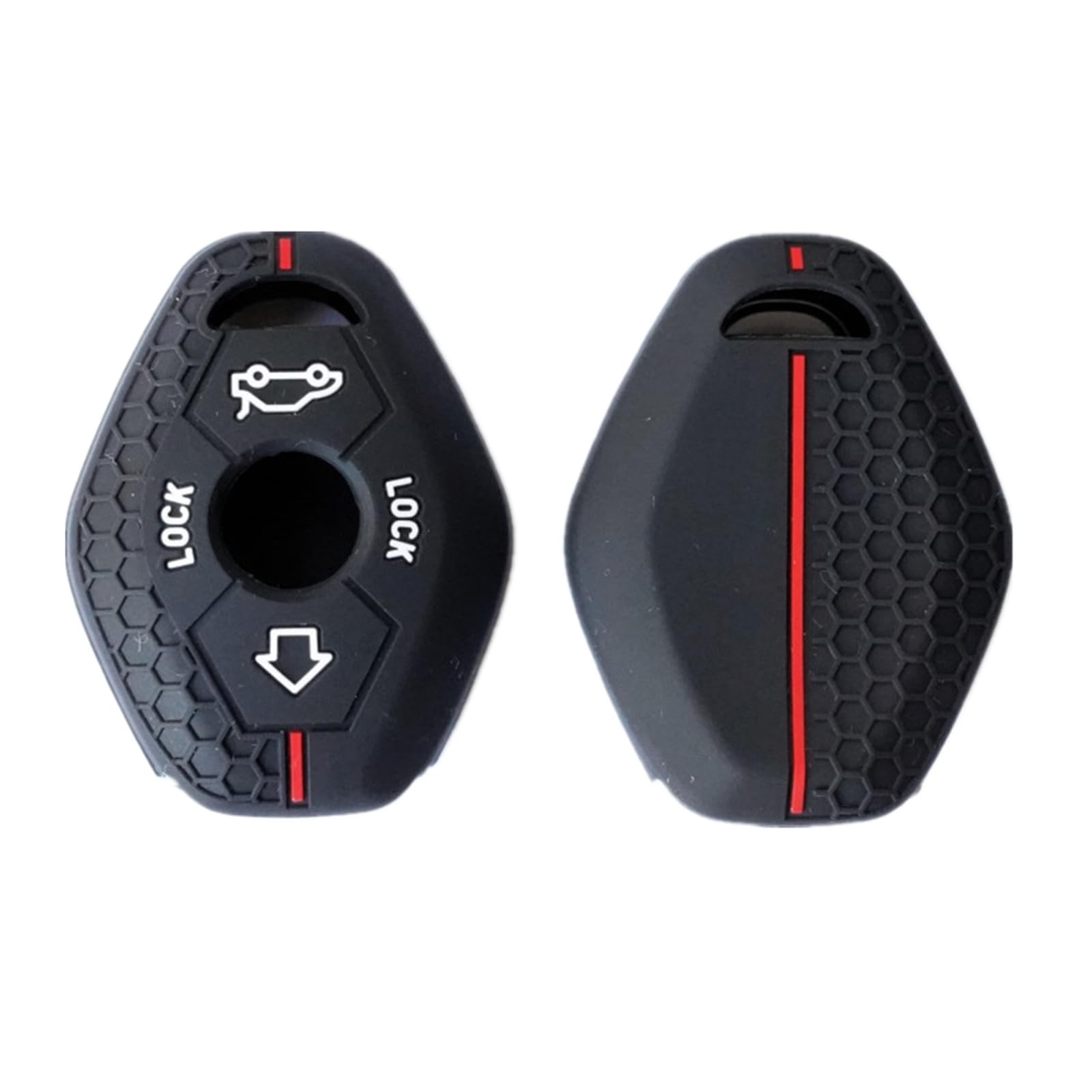 Happyit Honeycomb Pattern Silicon Car Key Cover Cases Compatible with bmw X3 X5 Z3 Z4 3 5 7 Series E38 E39 E46 E83 1998-2005 2 Buttons Black