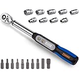 Summit Tools 3/8 inch Digital Torque Wrench, 2.2 - 62.7 ft-lbs Torque Range, Compact Size, Socket Set, Measure Peak Torque, C