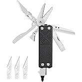 NexTool Pocket Tool E1, Pocket Knife Multi-Tool with Replaceable Folding Utility Knife, Dual Head Screwdriver and Scissors, Mini Multitool for EDC Carry, Engraving, Cutting and Repair, Small Multitool