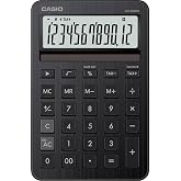 CASIO MS-200DQ small desktop calculator with aluminum front, black