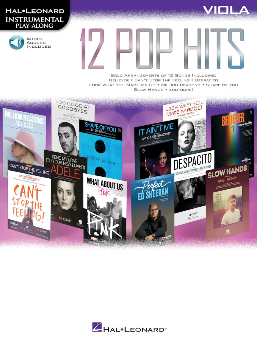 Hal Leonard Instrumental Play-Along : 12 Pop Hits Viola (Book/Online Audio)