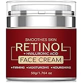 Retinol Face Moisturizer with Hyaluronic Acid, Retinol Cream for Lifting Repairing Moisturzing Skin, Smoothes Skin Anti Wrinkle Cream for Women & Men - All Skin Types 1.76 Fl Oz