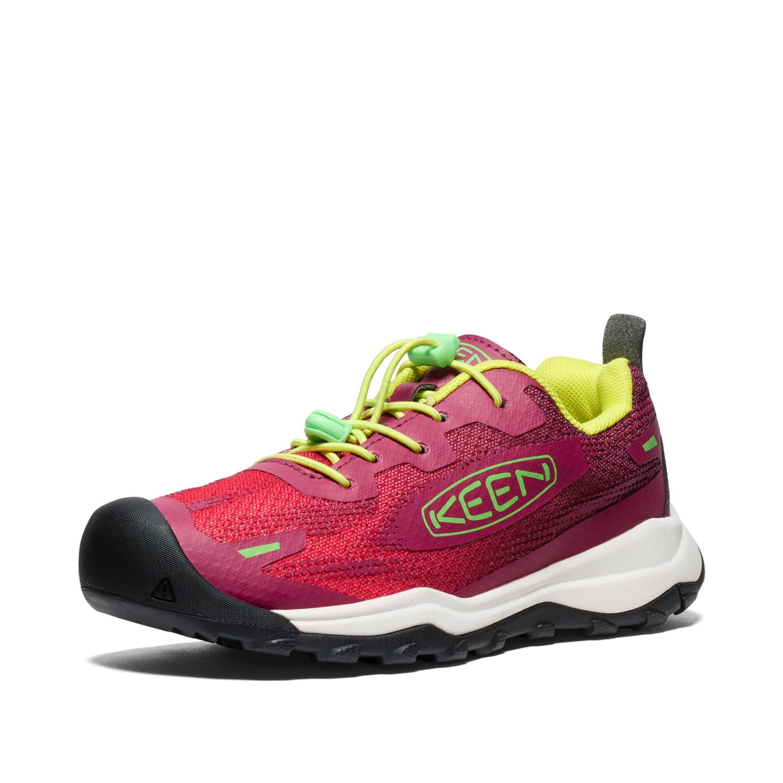 KEEN Unisex-Child Wanduro Speed Breathable Comfortable Lightweight Easy On Sneakers, Beaujolais/Summer Green, 4