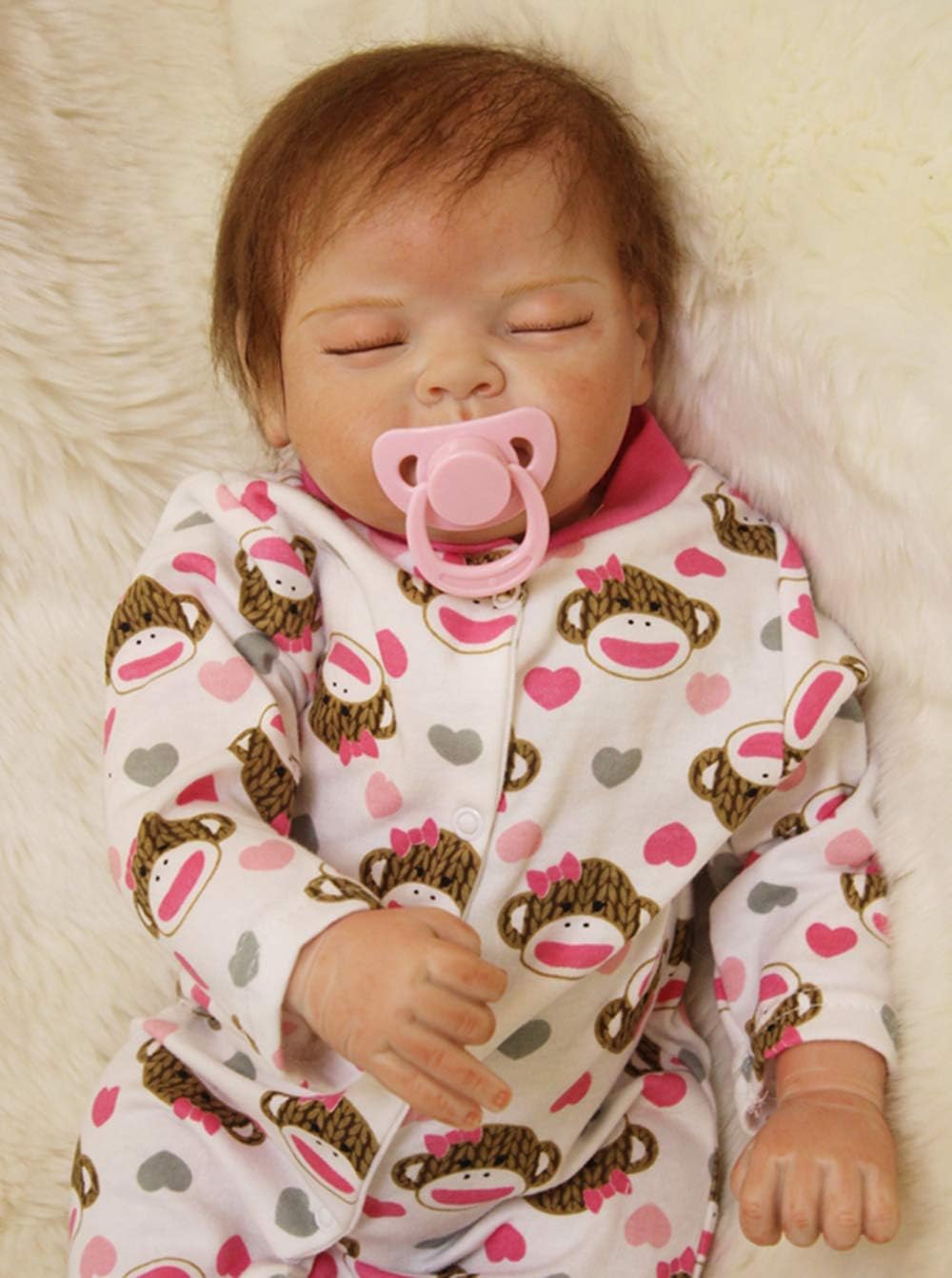 Prezzo AIBAOLIAN Sleeping Baby 55cm 22 Pollici Morbido Silicone Vinile Fatto a Mano Realistico Real Life Baby Dolls Bambole Neonato con Dummie Baby Reborn Dolls Girls Offerte