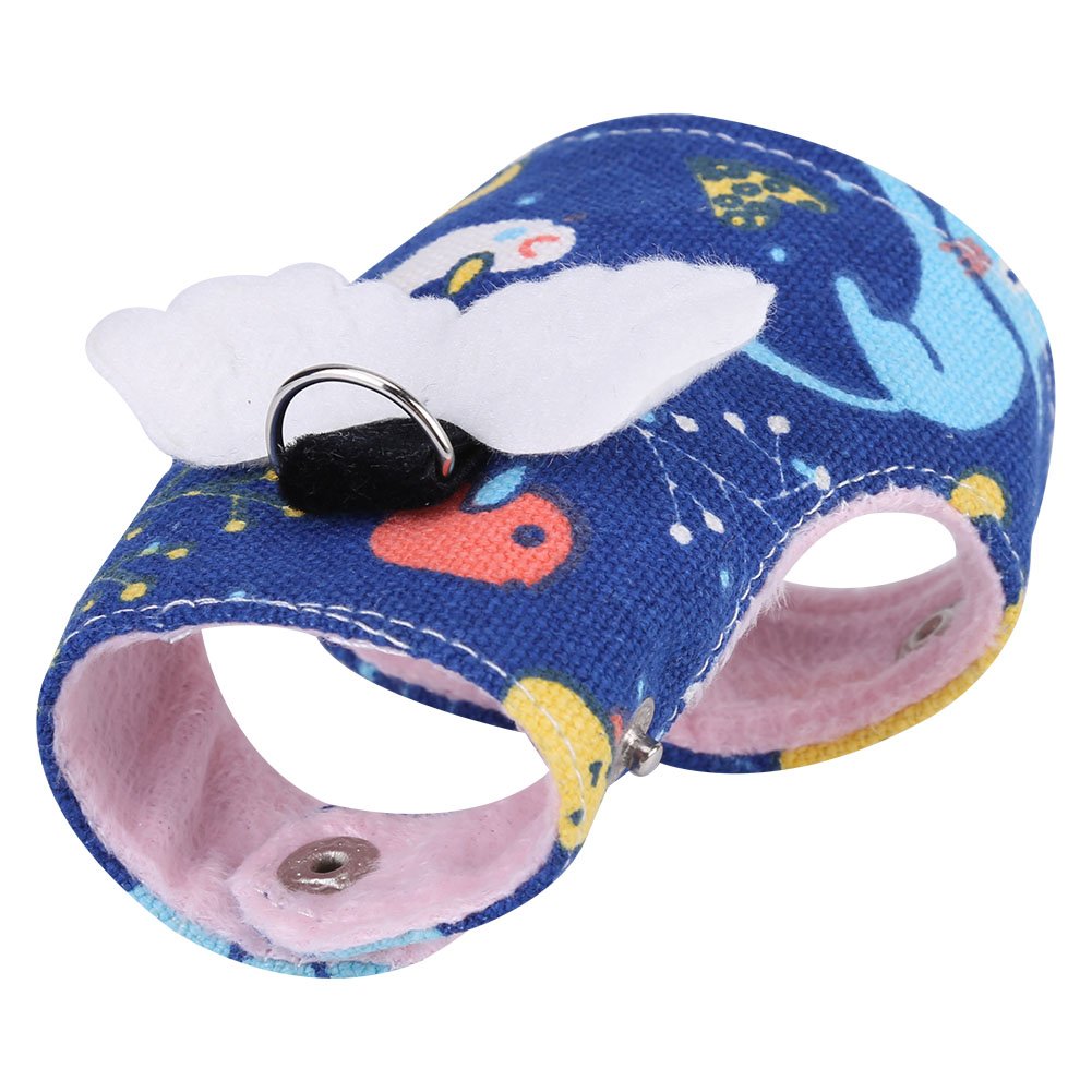 Sheens Hamster Harness and Leash Soft Breathable Small Pet Harness Angel Wing No Pull Comfort Padded Vest for Guinea Pig, Hamster, Rats and Similar Small Animals(Navy blue)