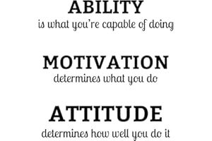 FAIRWINDS DESIGNS CrafteLife Vinyl Wall Quotes Decal Stickers | Ability Motivation Attitude | Inspirational Saying Home Decor Decals Quote | 23 H x 21 W inches | Three Pieces | Motivational Gym Wall Art Decoration