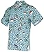 Funny Guy Mugs Mens Shark Hawaiian Print Button Down Short Sleeve Shirt, Medium