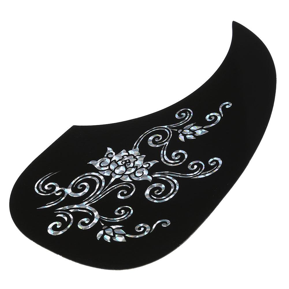 Drfeify Acoustic Guitar Shield, 40/41 Inch 2 Pieces Pickguard Pick Guard Sticker for Acoustic Guitar Accessory (Drop Shape)(Silver Vine)