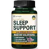 Valerian Root Extract Sleep Support Capsules, Passion Flower Supplement for Better Sleep, Fall Asleep Fast & Relaxation. Pastillas de Valeriana y Pasiflora para Dormir Profundamente. 90 Count