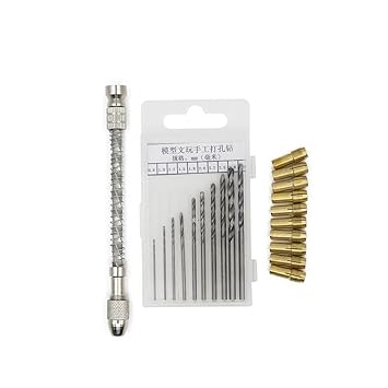 Generic Spiral Hand Drill HSS Twist Drills with Spring Beading Jewelry with 10cps 0.8-3.0mm Micro Drill Bits 10pcs 0.5-3.2 Chuck