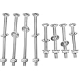 8 Sets Universal Headboard or Footboard Hardware Nuts and Bolts 4 inches and 2 1/2" Long,for Furniture, Cots, Beds, Crib and Chairs Round Head Square Neck Bolt,Carriage Bolt